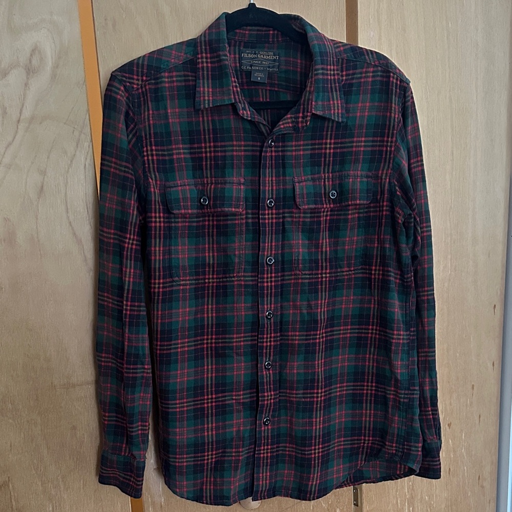 Filson Green and Red Plaid Casual Shirt